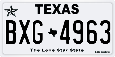 TX license plate BXG4963