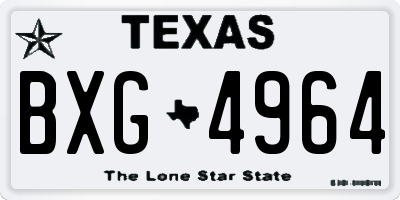 TX license plate BXG4964