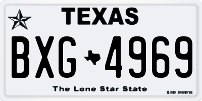 TX license plate BXG4969