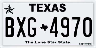 TX license plate BXG4970