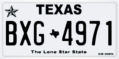 TX license plate BXG4971