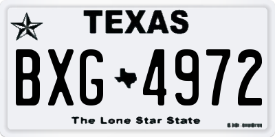 TX license plate BXG4972