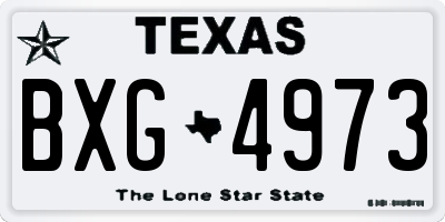 TX license plate BXG4973