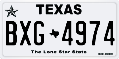 TX license plate BXG4974