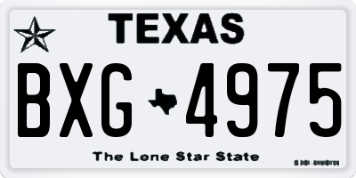 TX license plate BXG4975