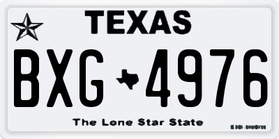 TX license plate BXG4976