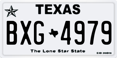 TX license plate BXG4979