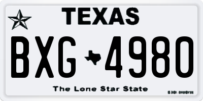 TX license plate BXG4980