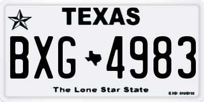 TX license plate BXG4983