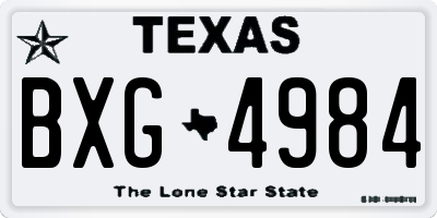 TX license plate BXG4984