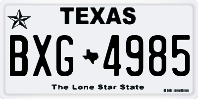 TX license plate BXG4985