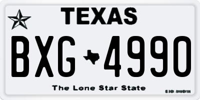 TX license plate BXG4990