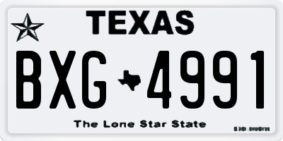 TX license plate BXG4991