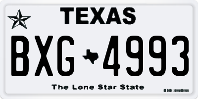 TX license plate BXG4993