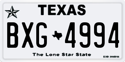 TX license plate BXG4994