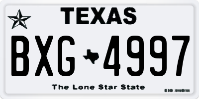TX license plate BXG4997