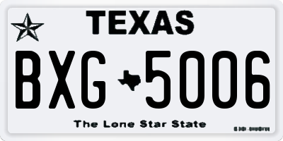 TX license plate BXG5006
