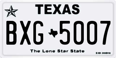 TX license plate BXG5007