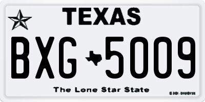TX license plate BXG5009