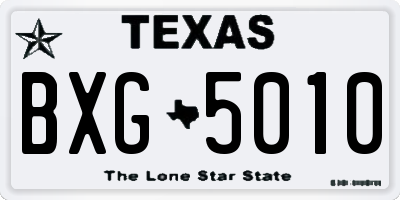 TX license plate BXG5010