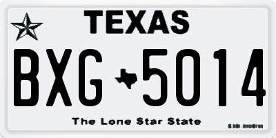 TX license plate BXG5014