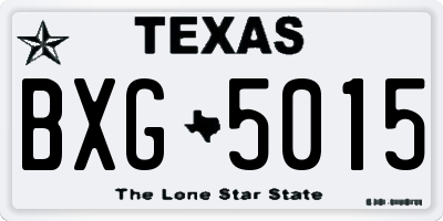 TX license plate BXG5015
