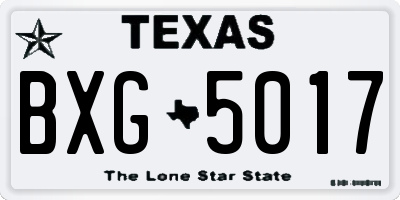 TX license plate BXG5017