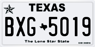 TX license plate BXG5019
