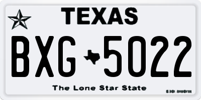 TX license plate BXG5022