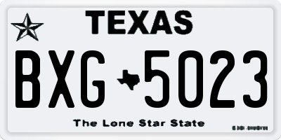 TX license plate BXG5023