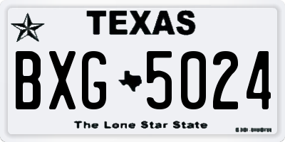 TX license plate BXG5024