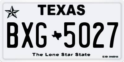 TX license plate BXG5027