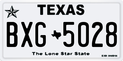 TX license plate BXG5028