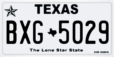 TX license plate BXG5029