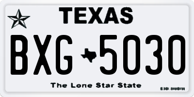 TX license plate BXG5030