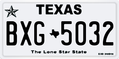 TX license plate BXG5032