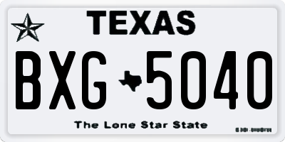 TX license plate BXG5040