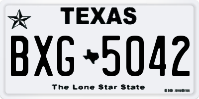 TX license plate BXG5042