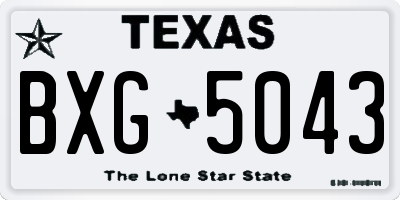 TX license plate BXG5043