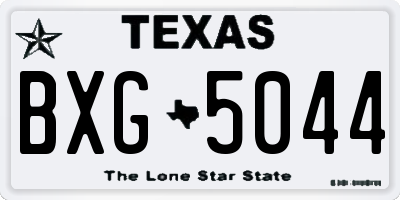 TX license plate BXG5044
