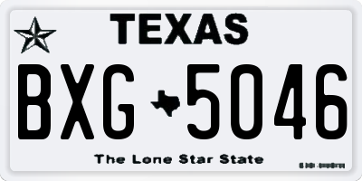 TX license plate BXG5046