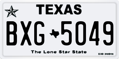 TX license plate BXG5049