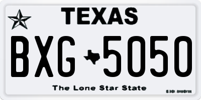 TX license plate BXG5050