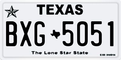 TX license plate BXG5051