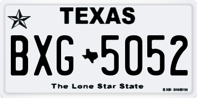 TX license plate BXG5052