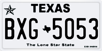 TX license plate BXG5053