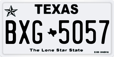 TX license plate BXG5057
