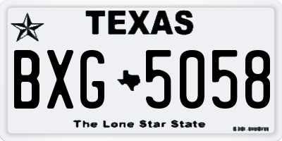 TX license plate BXG5058