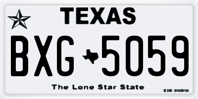 TX license plate BXG5059