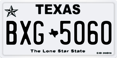 TX license plate BXG5060